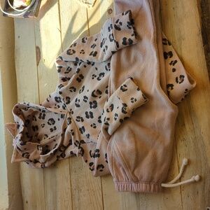 Lulu & Roo Wildcat Print Kitty Hood Matching set, 2-3yrs